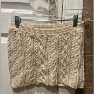 Guizio micro mini knit cream/beige skirt, size:small